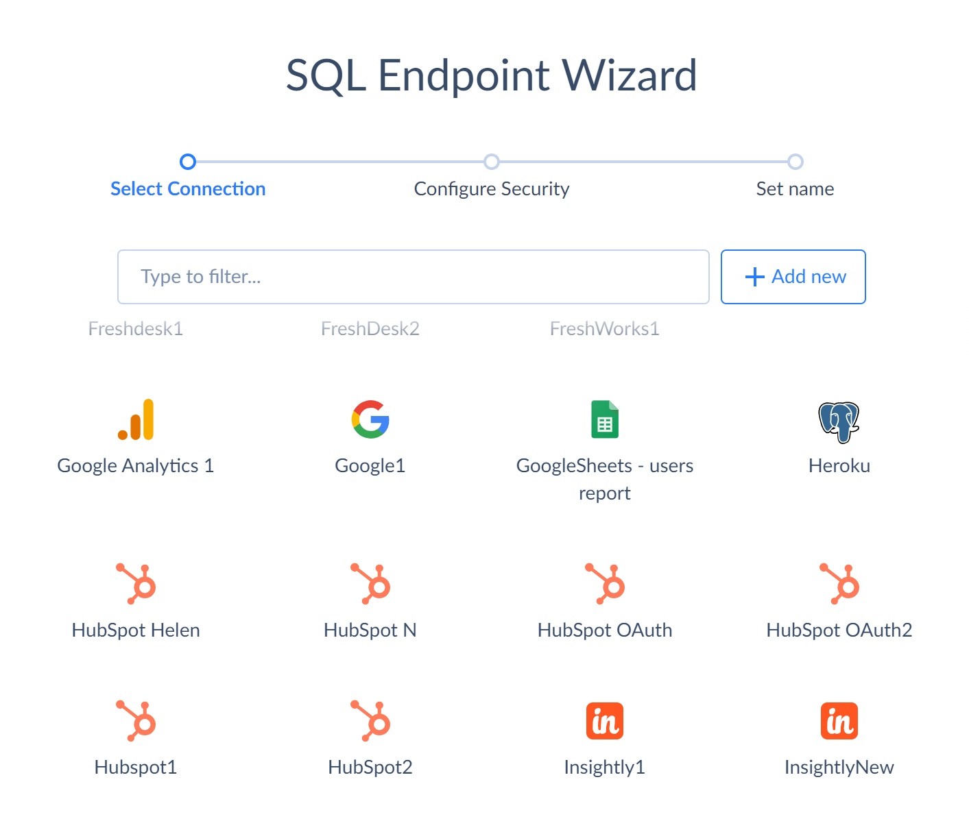 Creating connection from an endpoint wizard