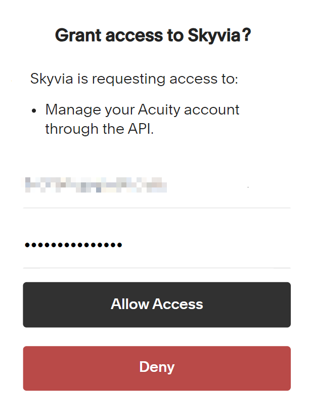 Signing in to Acuity Scheduling
