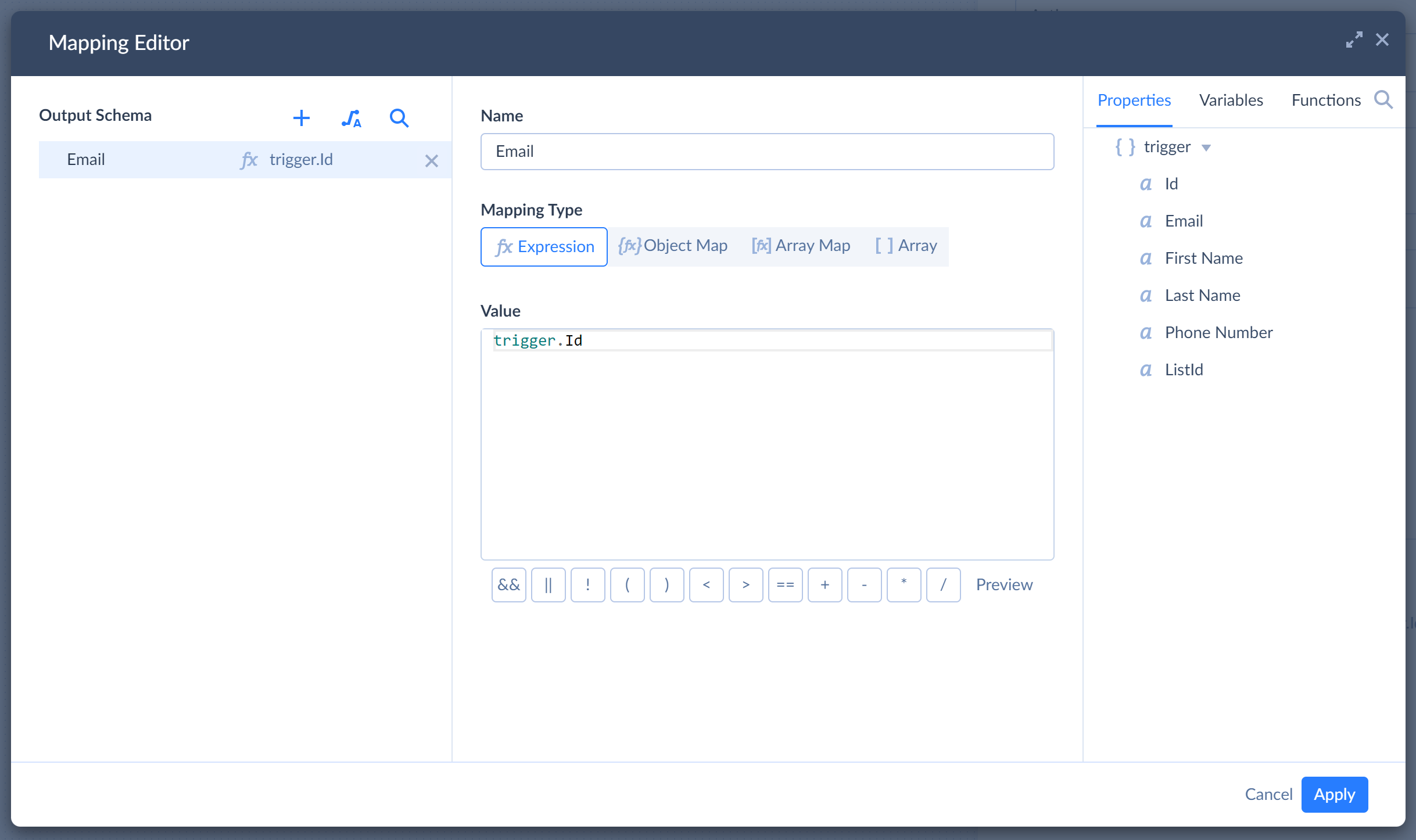 Parameter mapping
