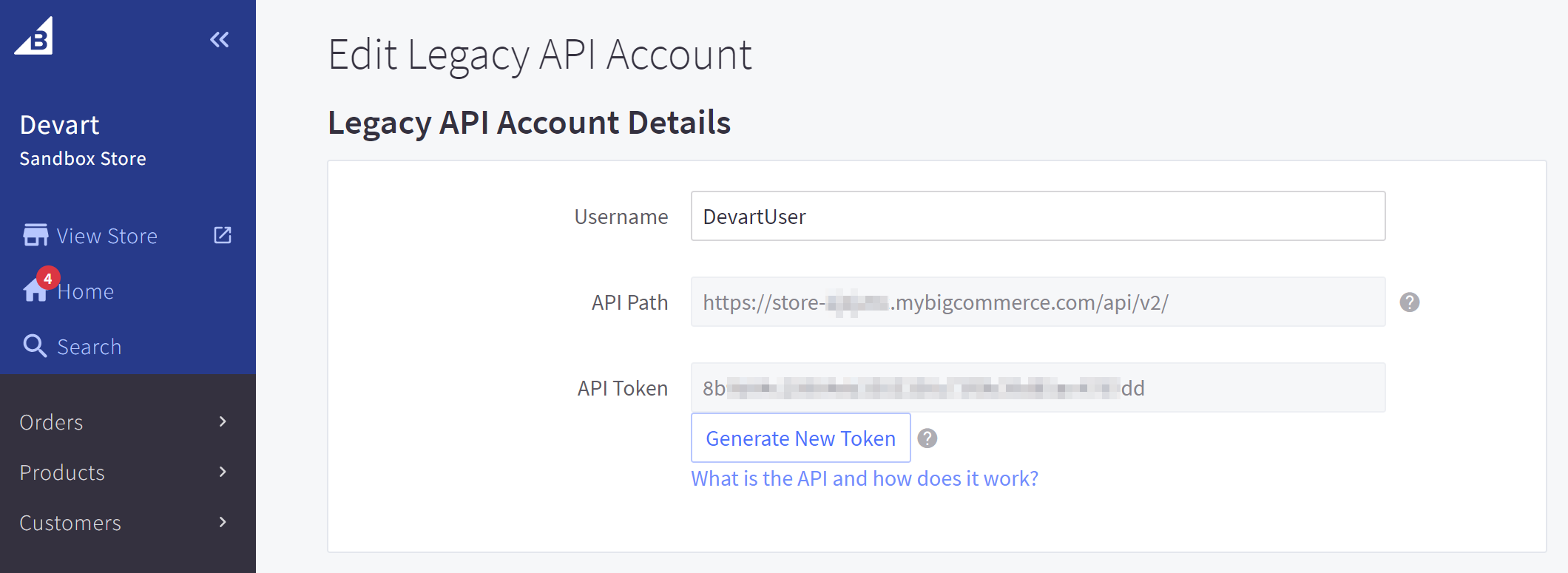 Legacy API Account Details