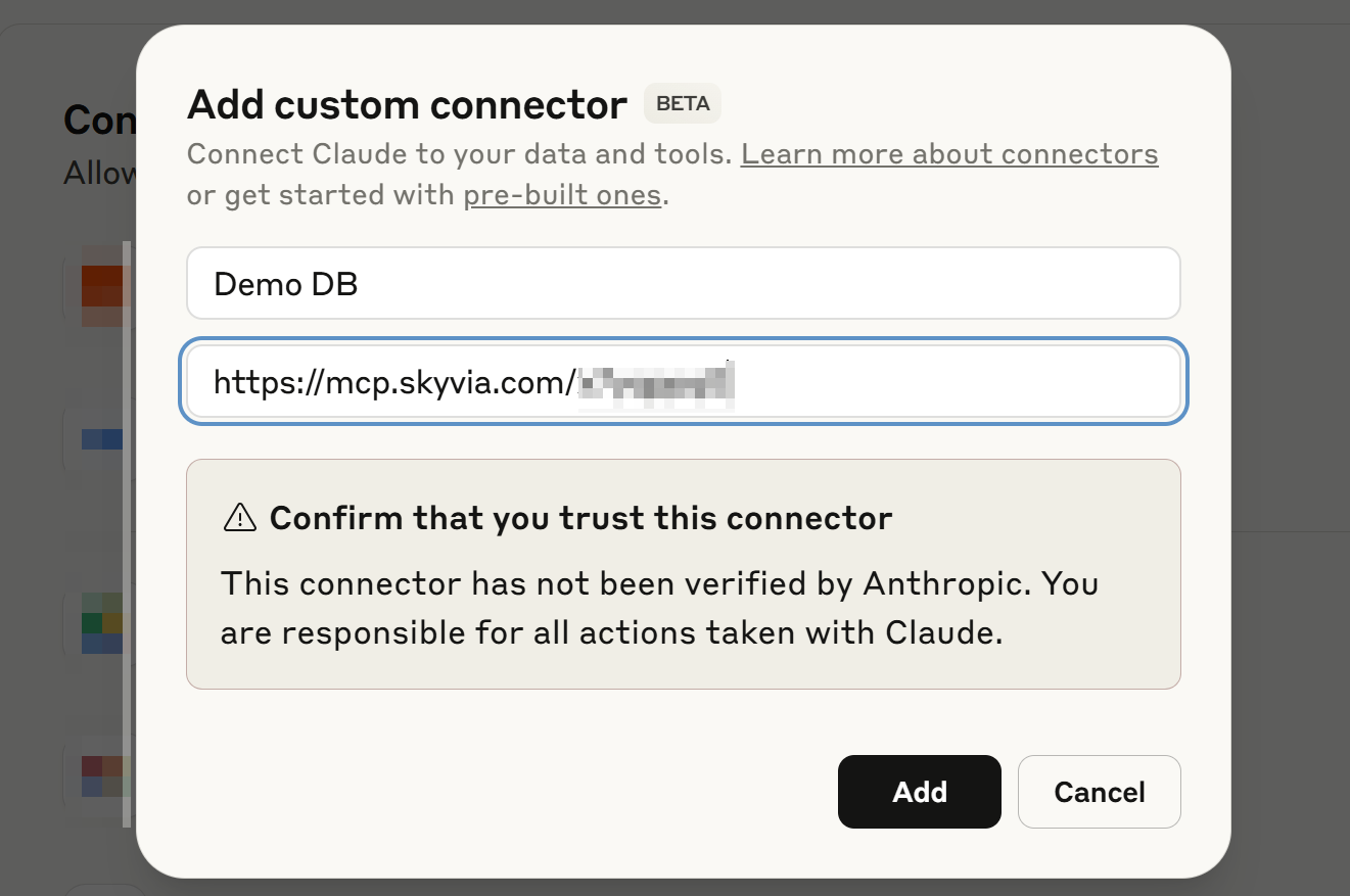Add custom connector