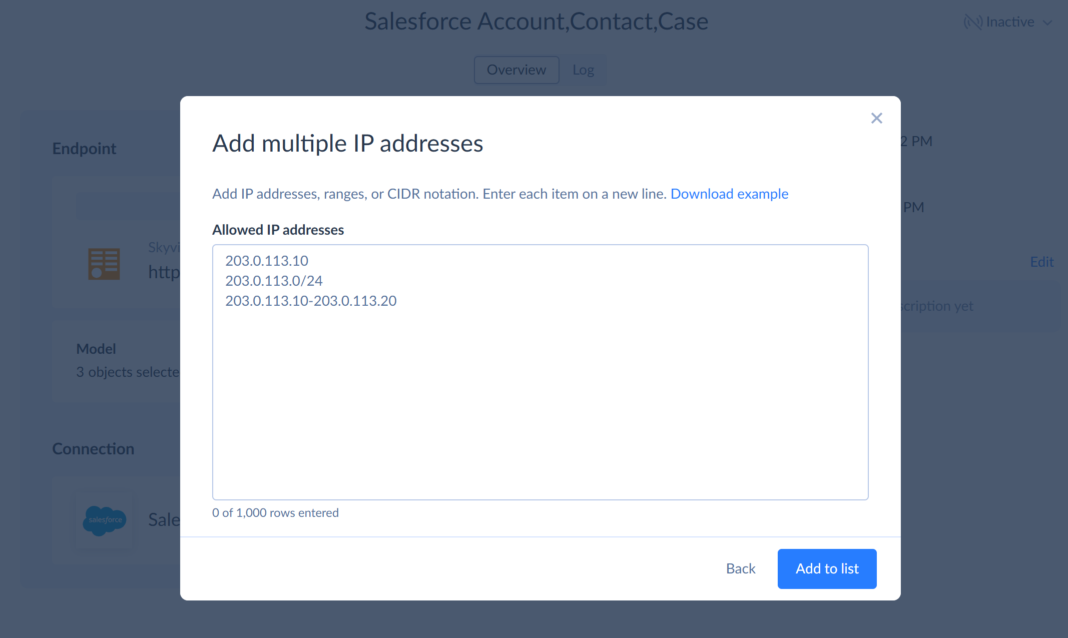 Endpoint Security Settings - adding multiple IPs