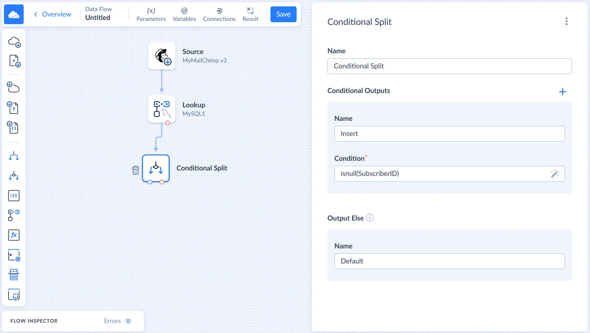 Configured Conditional Split component