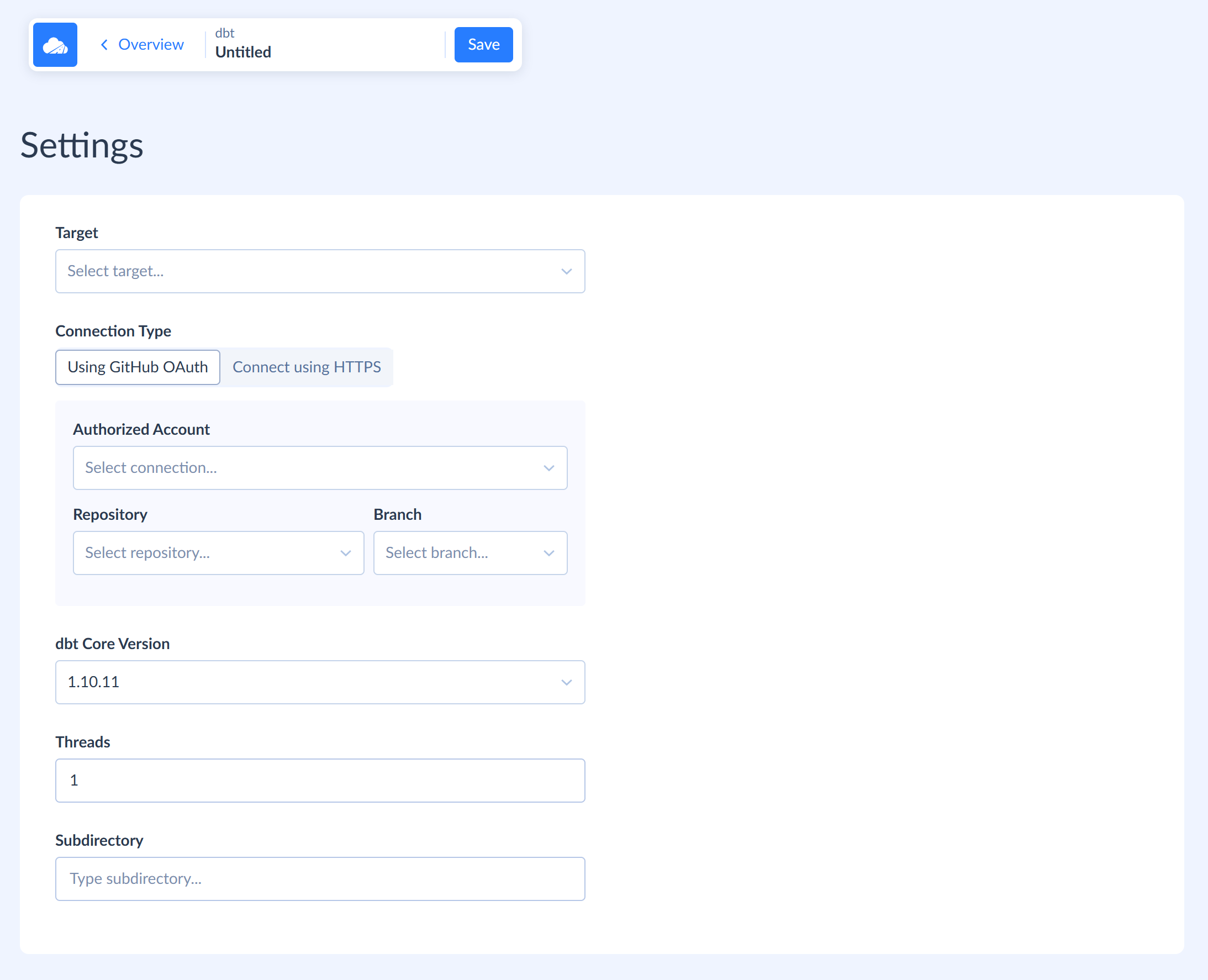 New dbt transformation - GitHub OAuth