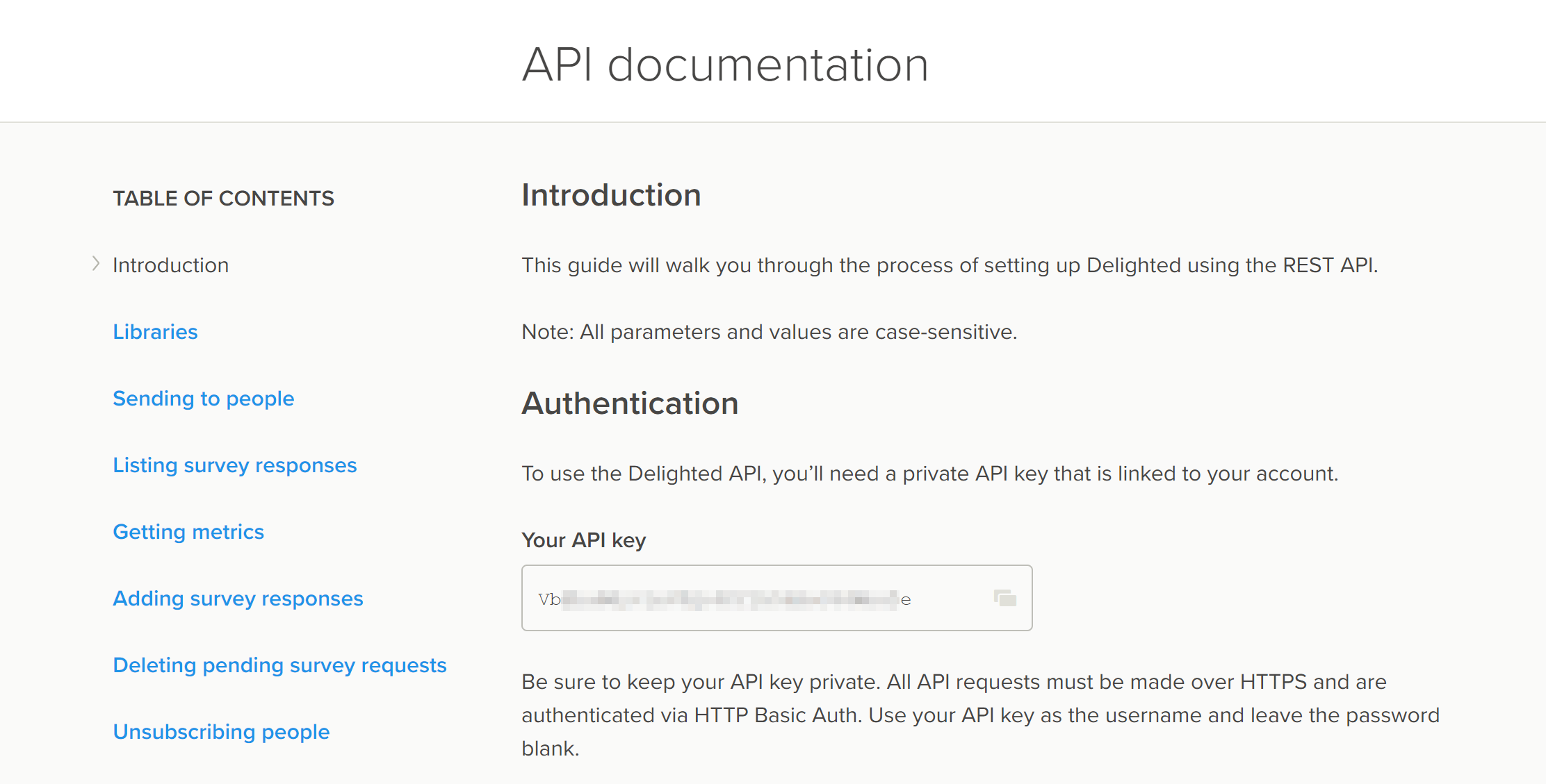 Delighted API Key