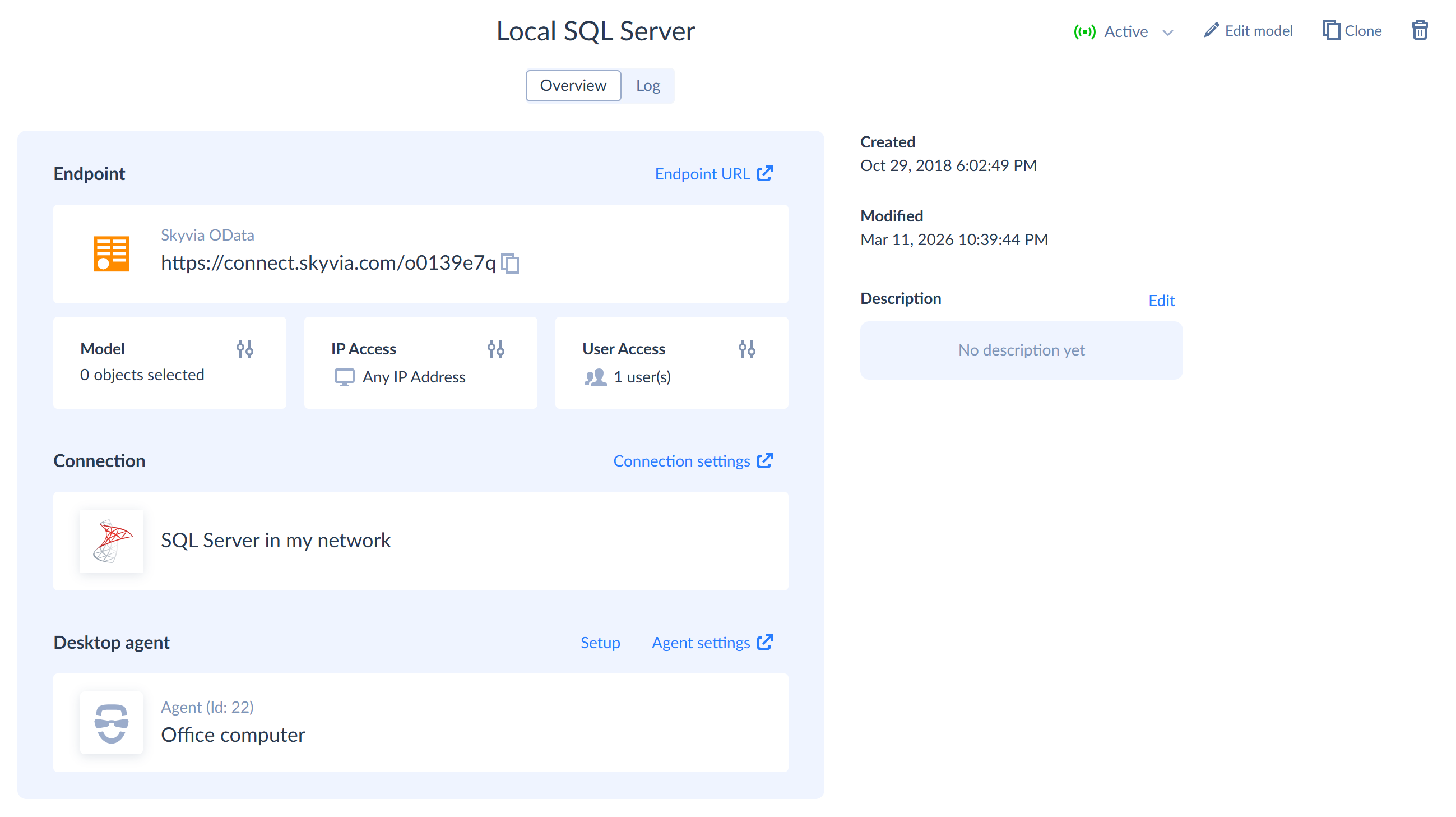 Endpoint overview with Hybrid deployment enabled