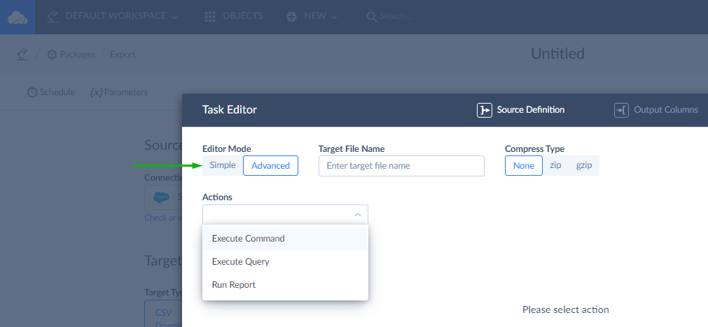 Task Editor Advanced Mode