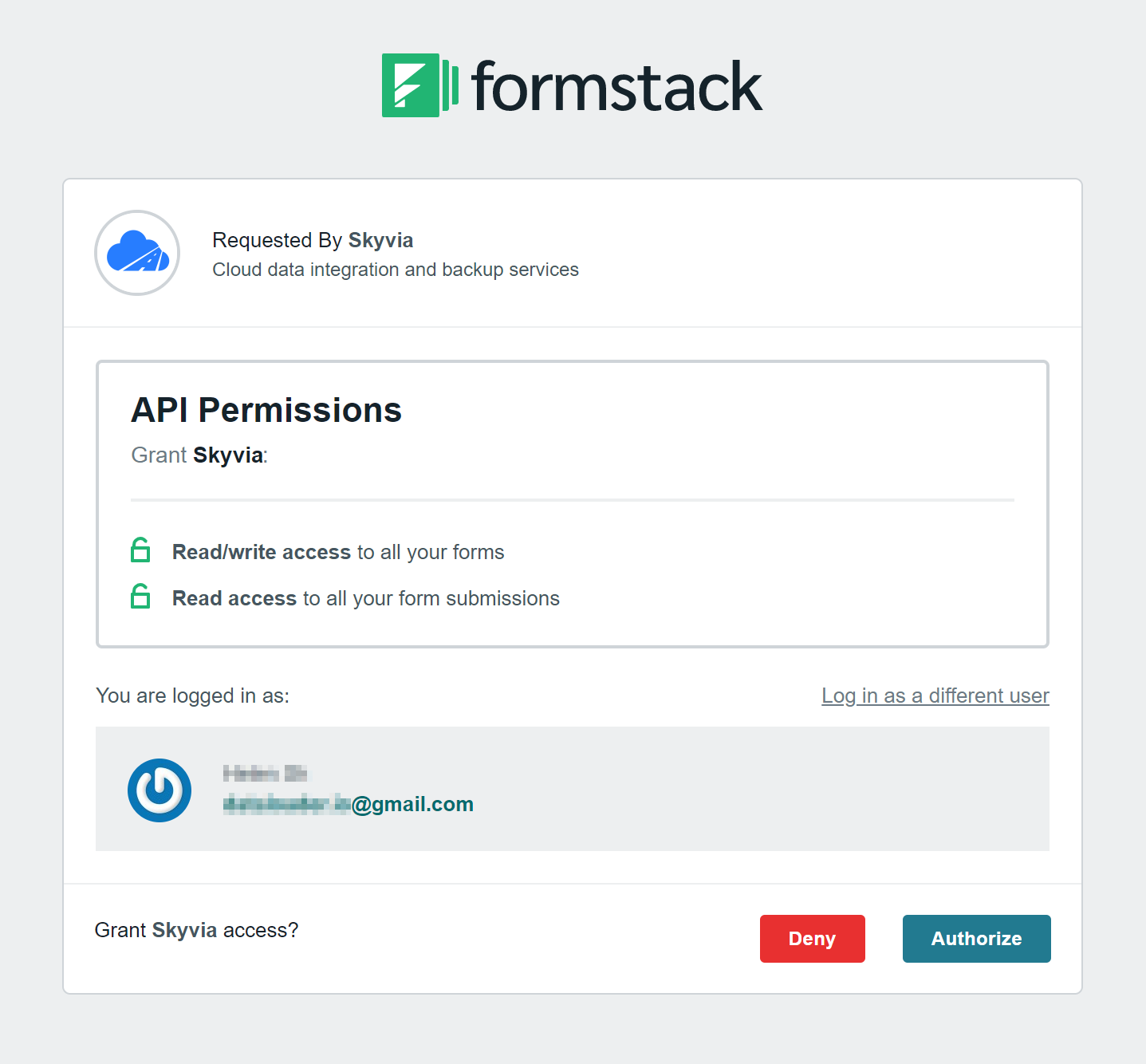 Granting access to Formstack