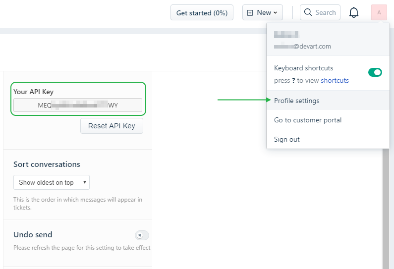 Getting Freshdesk API Key