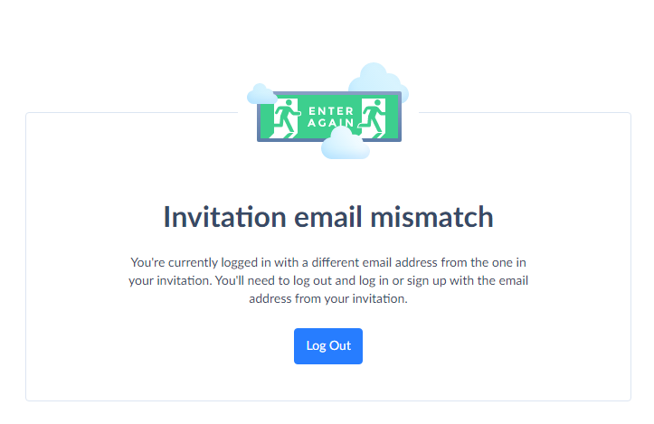 Invitation email mismatch