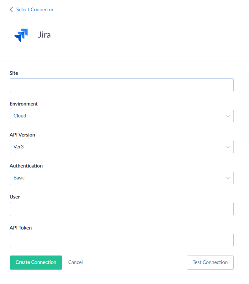 Jira Cloud Connection Editor