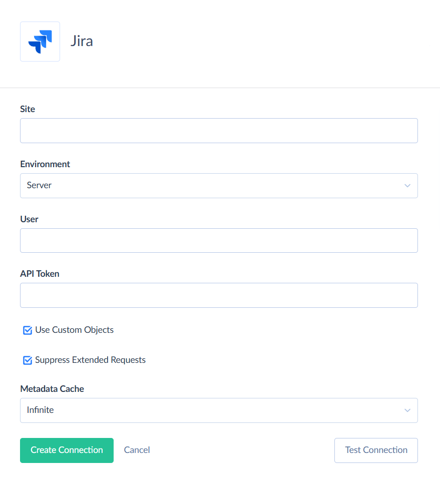 Jira Server Connection Editor
