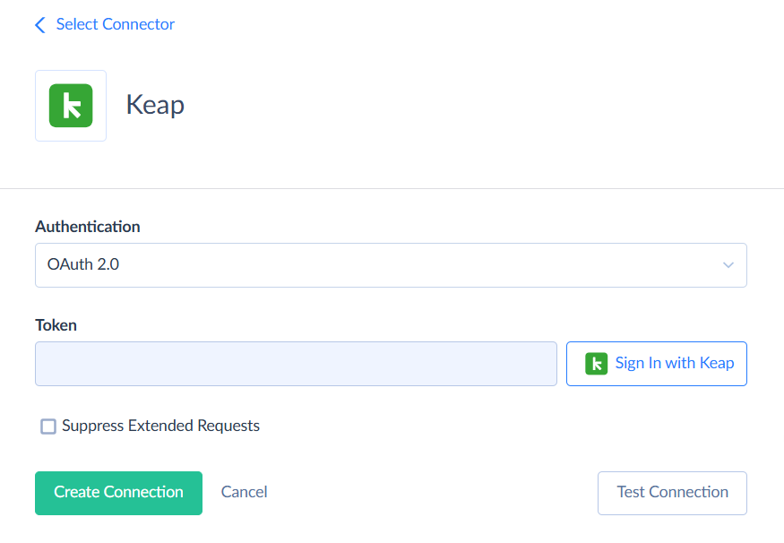 Keap OAuth Connection Editor