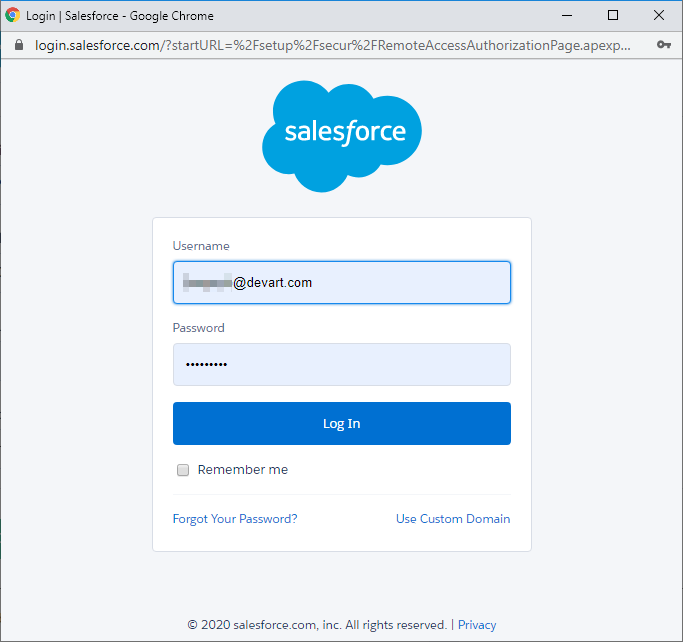 Signing in to Salesforce