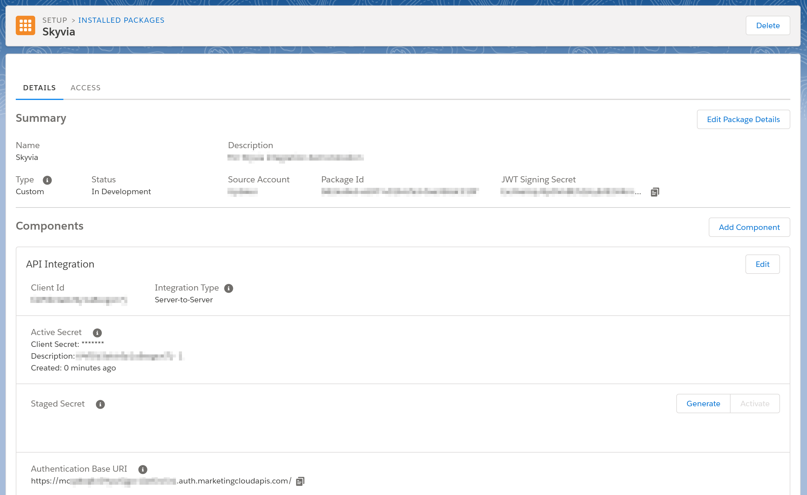 Salesforce Marketing Cloud - copy other required parameters