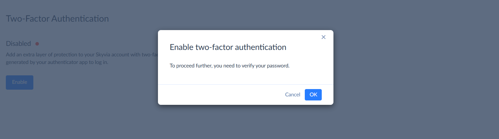 Enabling 2FA