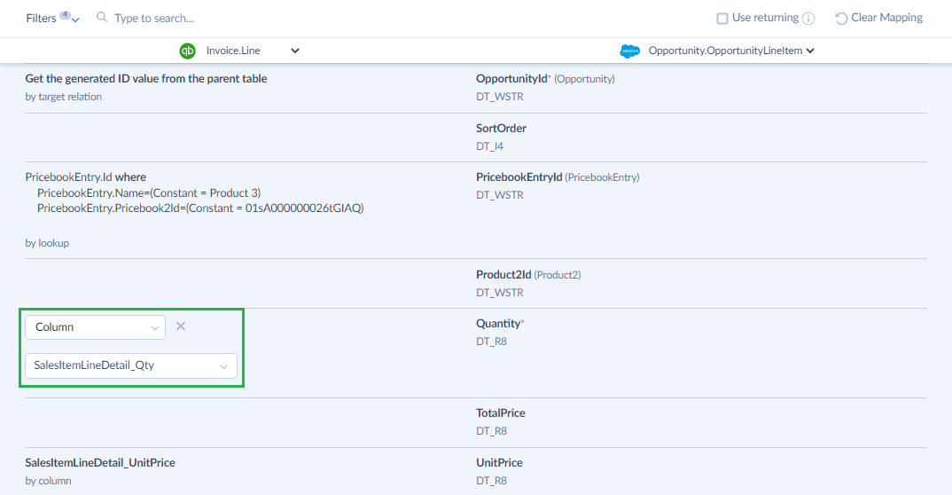 Mapping QuickBooks — Salesforce