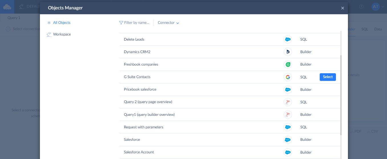 Existing Query List