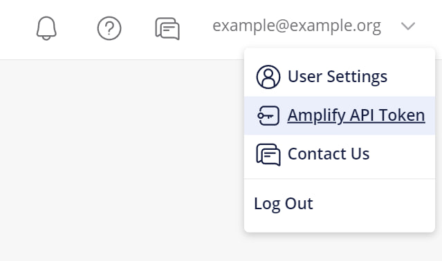 Amplify API Token button