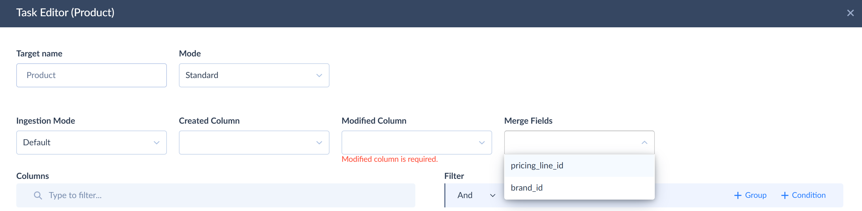 BigQuery Merge Fields