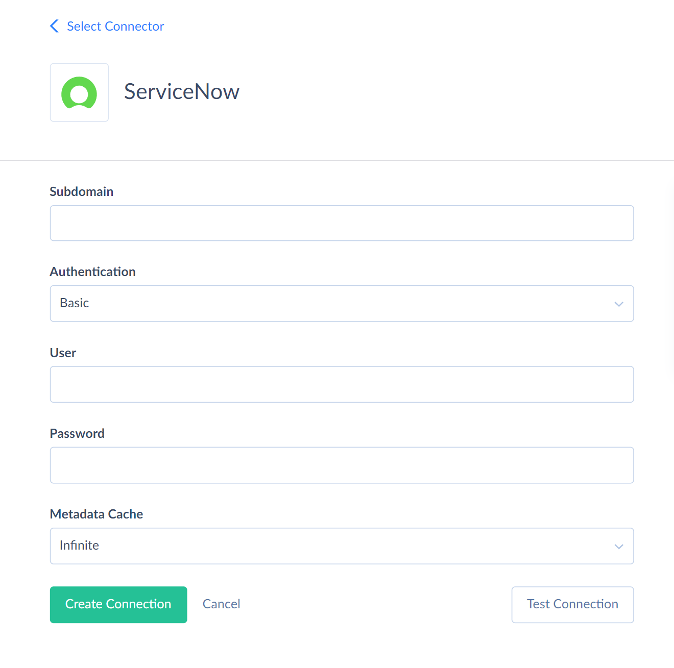 servicenow-connection-basic