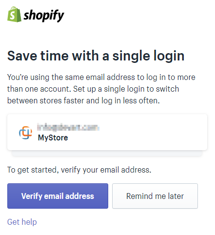 Shopify login