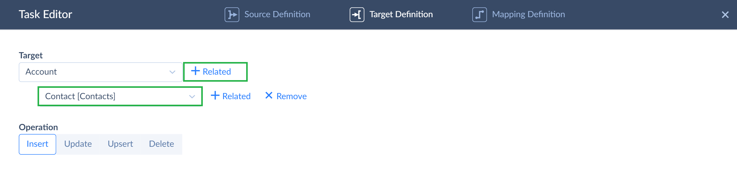 target definition account-contact