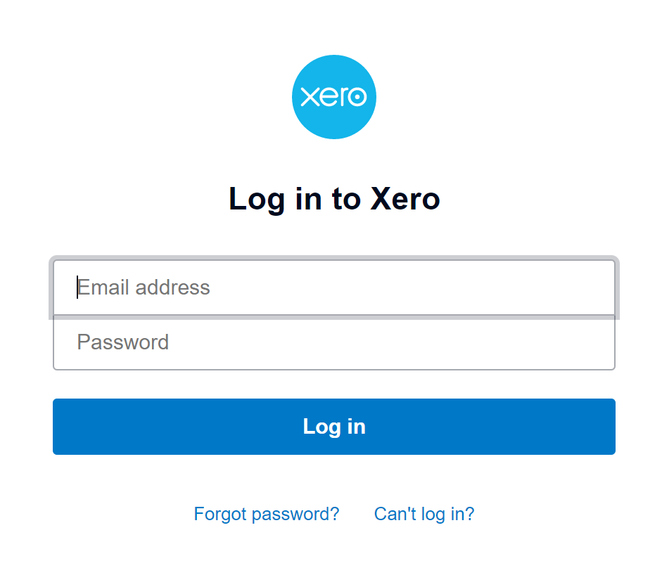 Signing in to Xero