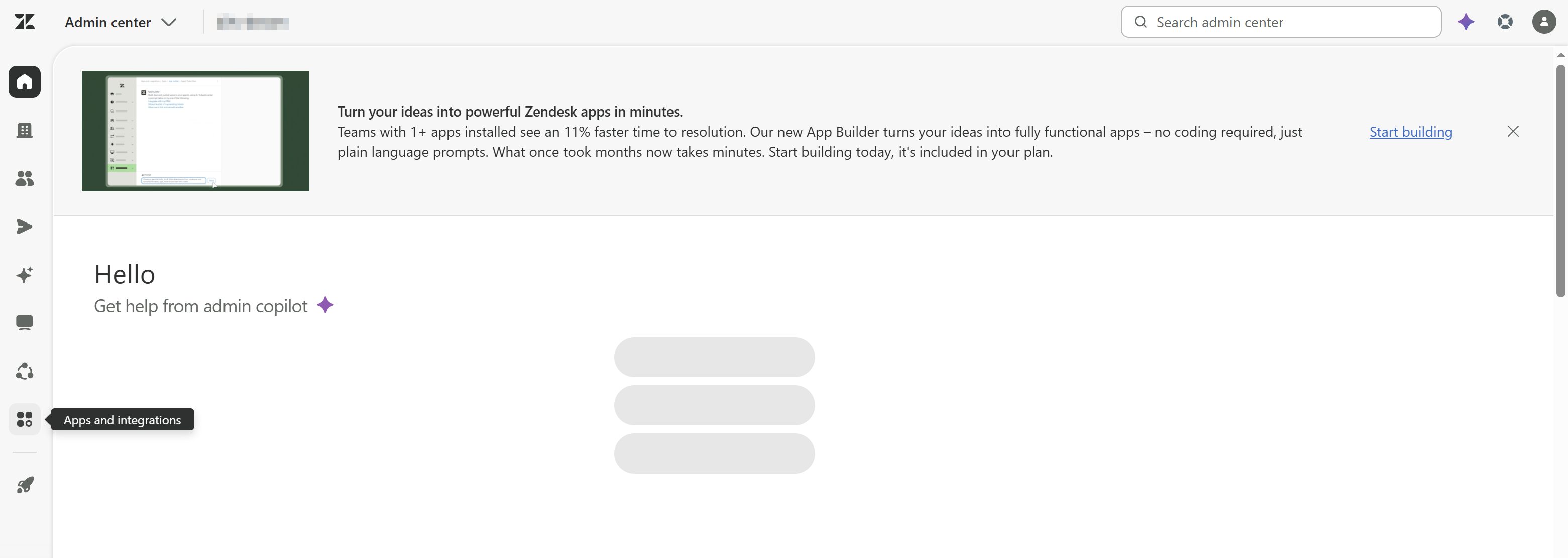 Zendesk admin center