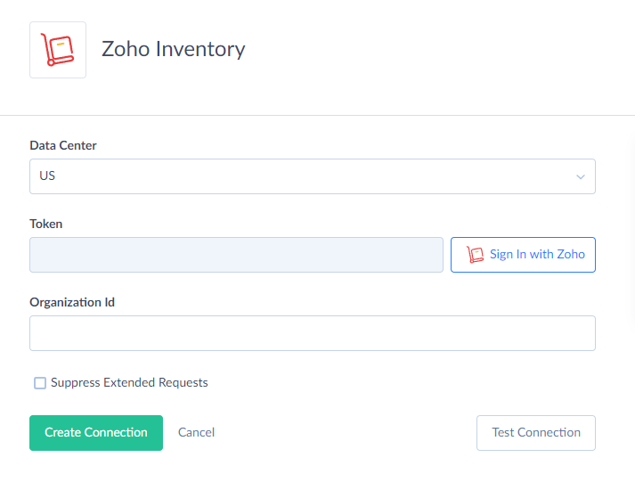 Zoho Inventory Connection